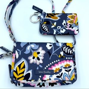 Vera Bradley Lighten Up RFID 3 in 1 Crossbody & Zip ID Case in Charmont Meadow